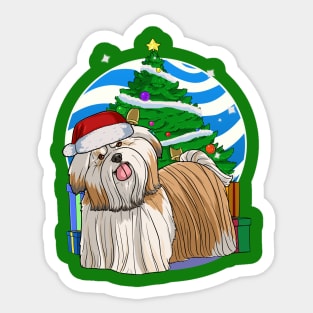 Shih Tzu Santa Christmas Decoration Gift Sticker